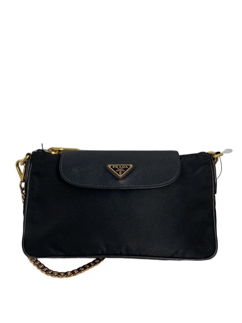 Prada Tessuto Saffiano Leather Shoulder Bag Black